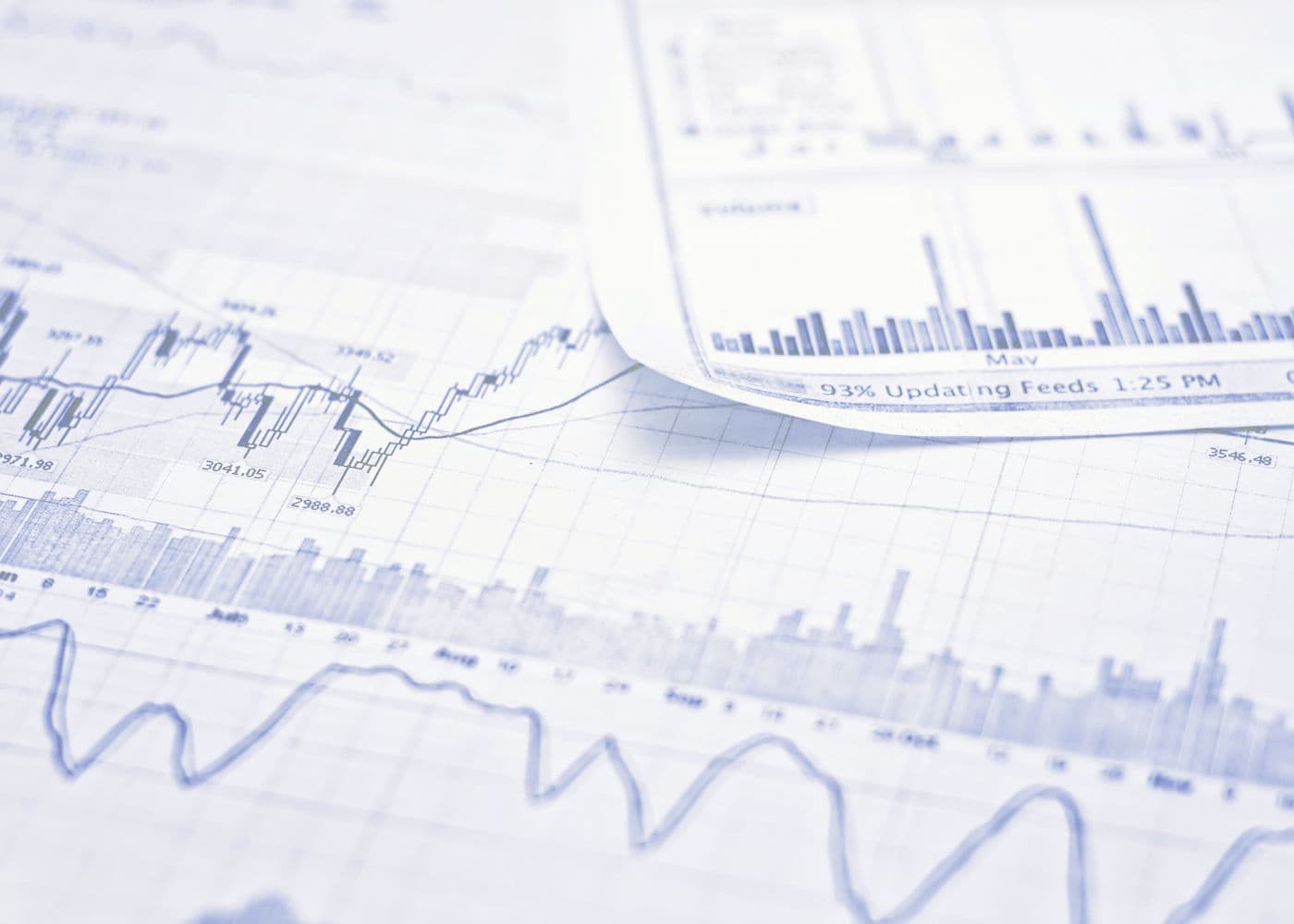 Financial reports and charts representing finance and accounting recruitment